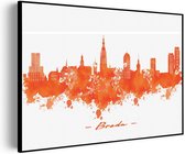 Akoestisch Schilderij Skyline Breda Watercolor Paint Rechthoek Horizontaal Basic M (85 X 60 CM) - Akoestisch paneel - Akoestische Panelen - Akoestische wanddecoratie - Akoestisch wandpaneel