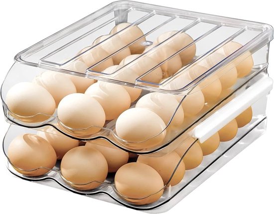 Eierhouder voor koelkast - koelkast eierlade, ei opbergdoos, koelkast eierhouder | koelkast eierrek | koelkast eierrek organizer eieren opslag container