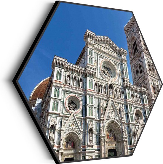 Akoestisch Schilderij De Kathedraal Van Florence Duomo Vooraanzicht Hexagon Basic XL (140 X 121 CM) - Akoestisch paneel - Akoestische Panelen - Akoestische wanddecoratie - Akoestisch wandpaneel