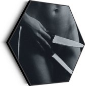 Akoestisch Schilderij Vrouwlijke Messentrekker Hexagon Basic L (100 X 86 CM) - Akoestisch paneel - Akoestische Panelen - Akoestische wanddecoratie - Akoestisch wandpaneel
