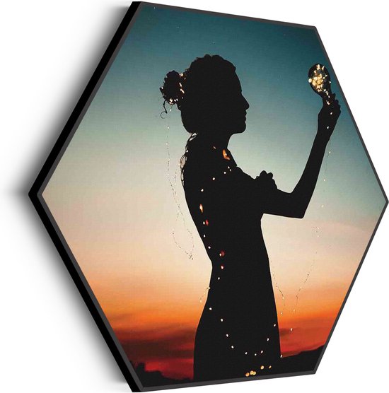 Akoestisch Schilderij Het Hoopvolle licht Hexagon Basic L (100 X 86 CM) - Akoestisch paneel - Akoestische Panelen - Akoestische wanddecoratie - Akoestisch wandpaneel