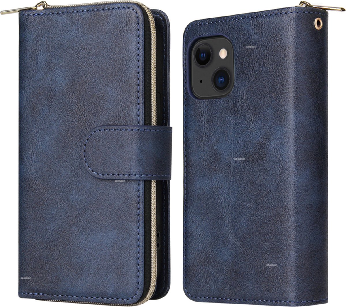 Luxe BookCover - 9 Cards - Wallet Etui geschikt voor iPhone 15 - Blauw
