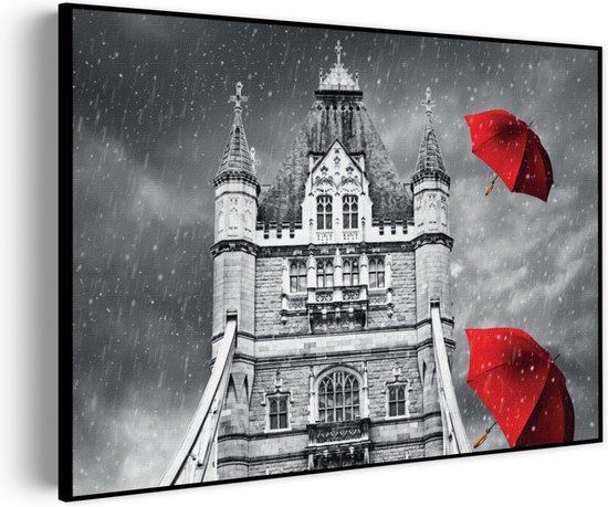 Akoestisch Schilderij Tower Bridge London Rechthoek Horizontaal Pro XL (120 x 86 CM) - Akoestisch paneel - Akoestische Panelen - Akoestische wanddecoratie - Akoestisch wandpaneel