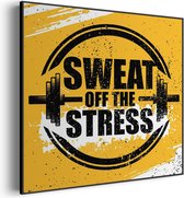 Akoestisch Schilderij Sweat Off Time Stress Vierkant Basic XXL (140 X 140 CM) - Akoestisch paneel - Akoestische Panelen - Akoestische wanddecoratie - Akoestisch wandpaneel