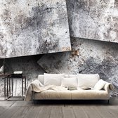 Fotobehangkoning - Behang - Vliesbehang - Fotobehang - Betonnen Platen - Betonplaten - 150 x 105 cm