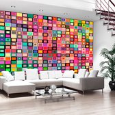 Fotobehangkoning - Behang - Vliesbehang - Fotobehang - Colourful Boxes - 300 x 210 cm