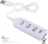 Borvat® - USB-hub - USB 2.0 - 1 tot 4-connector waarmee u tegelijkertijd meerdere apparaten op uw computer kunt aansluiten - Wit