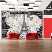 Fotobehangkoning - Behang - Vliesbehang - Fotobehang - Bonjour Paris - Parijs - Kunst - 200 x 140 cm