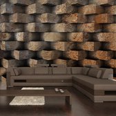Fotobehangkoning - Behang - Vliesbehang - Fotobehang 3D Bakstenen Muur - Stenen - 100 x 70 cm