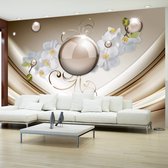Fotobehangkoning - Behang - Vliesbehang - Fotobehang - Golden Abstract - 200 x 140 cm