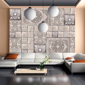 Fotobehangkoning - Behang - Vliesbehang - Fotobehang Mozaiek Tegels - Stone tile - 100 x 70 cm