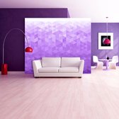 Fotobehangkoning - Behang - Vliesbehang - Fotobehang - Violet pixel - Paars - 250 x 175 cm