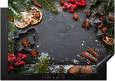 KitchenYeah inductie beschermer 75x52 cm - Kruiden - Kerst stilleven - Kookplaataccessoires - Afdekplaat voor kookplaat - Anti slip mat - Keuken decoratie inductieplaat - Inductiebeschermer - Inductiemat - Beschermmat voor fornuis