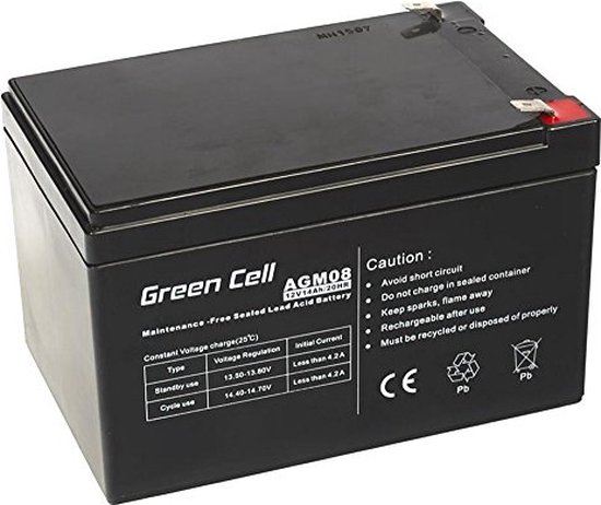 Foto: Green cell 12v 14ah 6 3mm 14000mah vrla agm accu