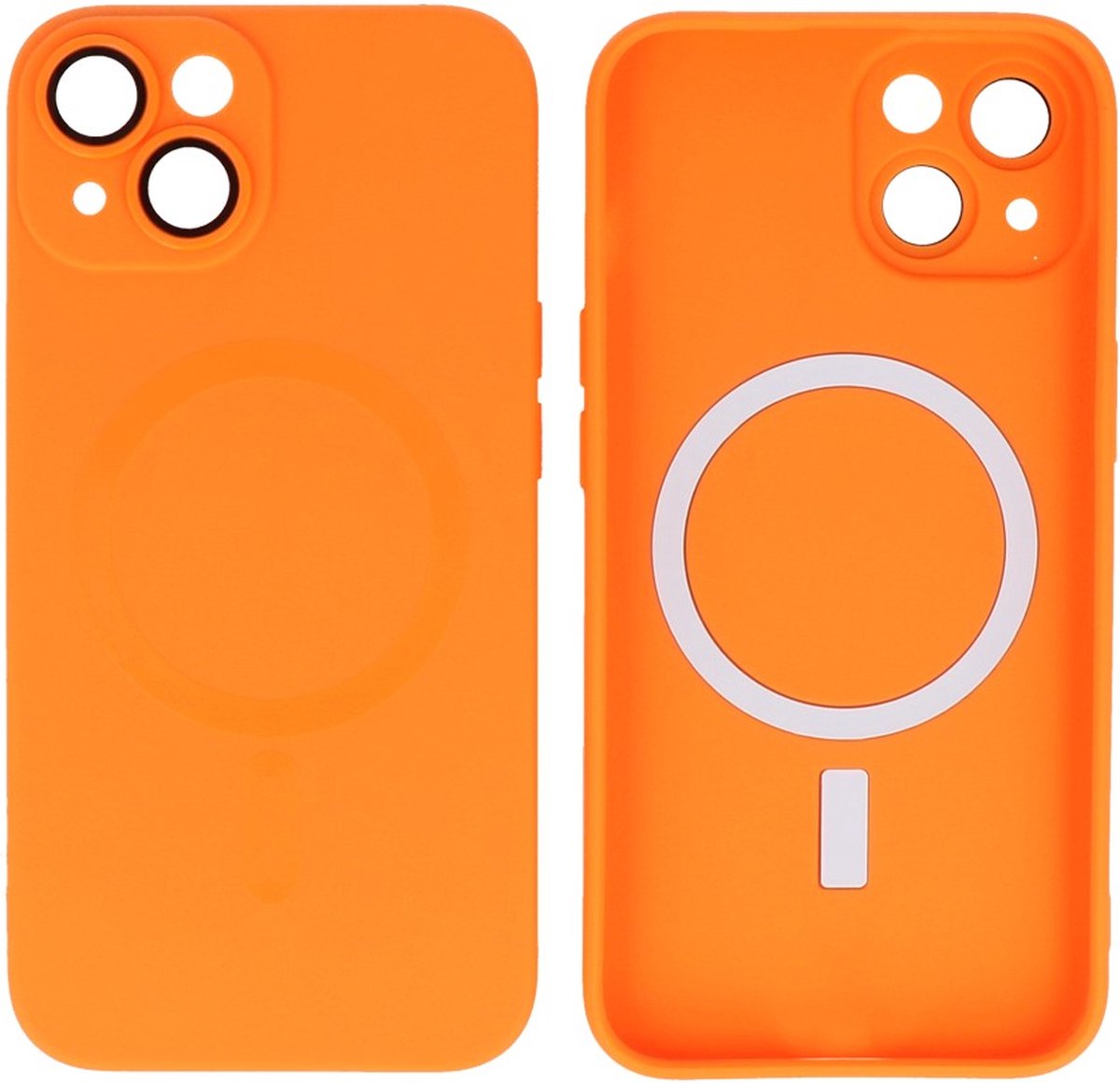 MagSafe Hoesje - Backcover met Camera Beschermer voor de iPhone 15 Plus - Oranje
