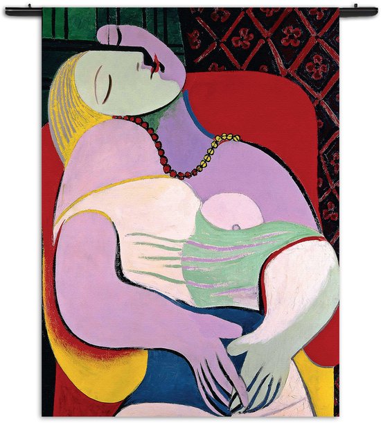 Velours Wandkleed Picasso Een Droom 1932 Rechthoek Verticaal XXXL (260 X 210 CM) - Wandkleden - Met roedes