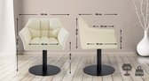CLP Damaso Loungestoel - Binnen - Met armleuning - Eetkamerstoel Metaal frame - creme Kunstleer