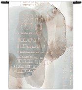Mezo Wandkleed Abstract Rustige Tinten met Accent 01 Rechthoek Verticaal M (125 X 90 CM) - Wandkleden - Met roedes