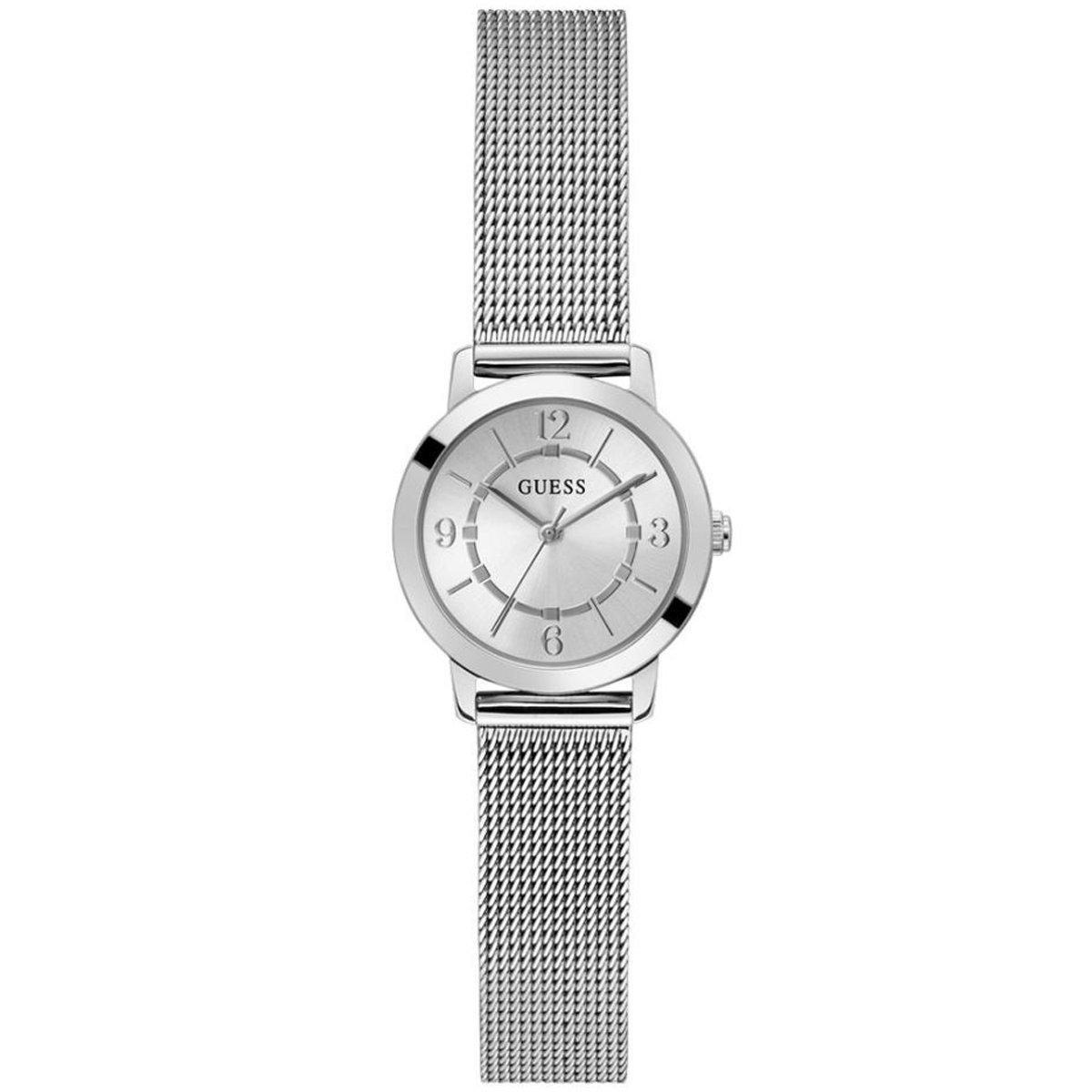 Guess GW0666L1 dames horloge zilverkleurig met meshband