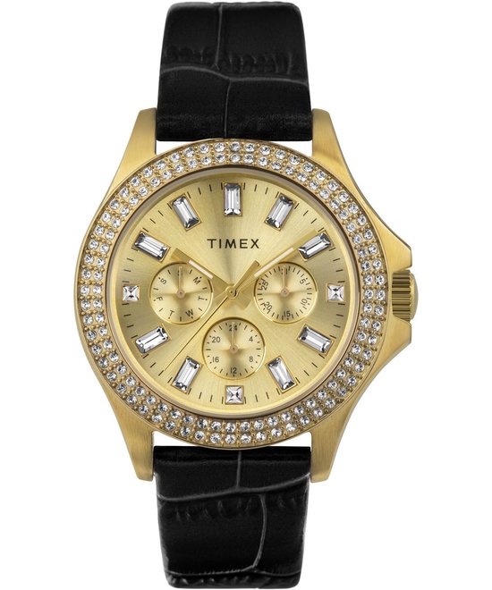 Timex Kaia TW2W10900 Horloge - Leer - Zwart - Ø 40 mm