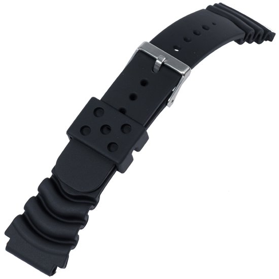 Type Seiko Z22 Duikhorloge Horlogeband Rubber Zwart - 22mm