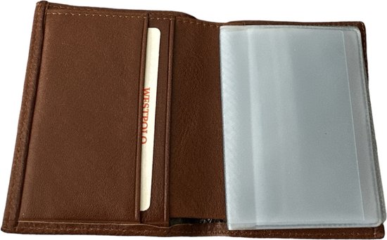 Porte-cartes en cuir unisexe de Luxe Westpolo - Espace pour 12 cartes et billets - Cadeau idéal pour les anniversaires, la Vaderdag, la fête des mères, la Saint-Valentin et plus encore - Cognac - 616