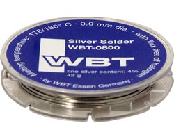 WBT 0800 | Zilver soldeer voor high end audiokabels | Loodhoudend | Spoel 42 gram | 0,9 mm | 3.8% zilver