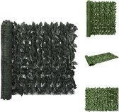 vidaXL Balkonscherm - Balkonschermen - Privacyscherm - Privacyschermen - Balkonscherm met donkergroene bladeren 400x100 cm