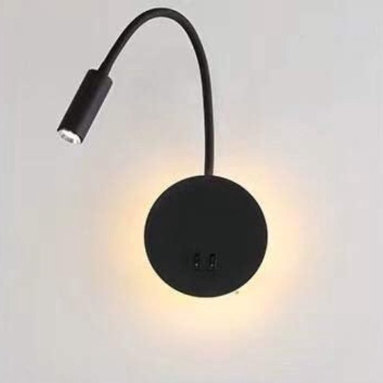 Leeslamp voor Bed met Flexibele Gooseneck-arm en Warm Wit Licht - USB Oplaadpoort - Ideaal voor Ontspannen Lezen - Slaapkamer Verlichting
