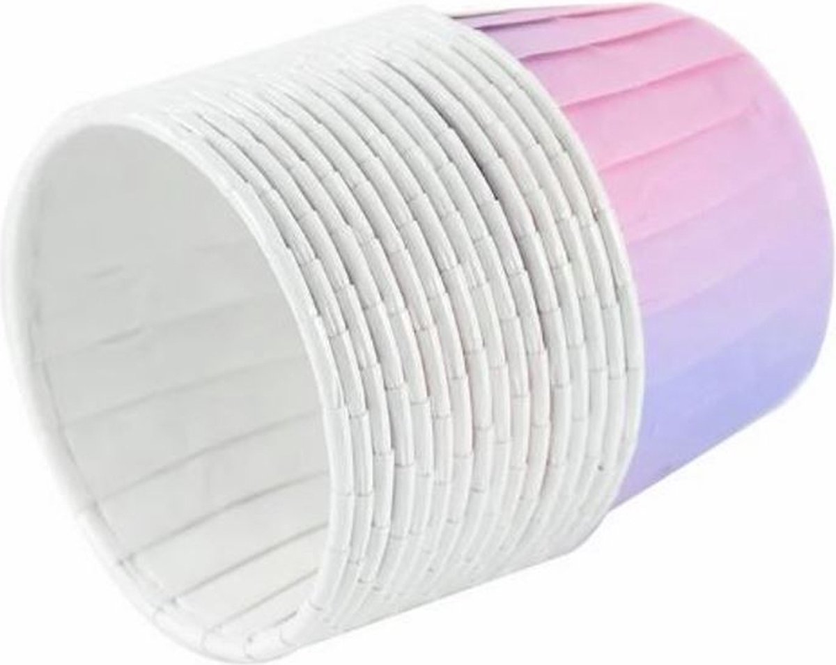 30 Stuks Muffin Cupcake Bakvormen – Luxe Papieren Bak Vormpjes – Paars / Roze / Blauw gemixt