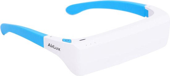 AirLux Lichttherapiebril met Gratis E-Book - Daglichtbril Met Beschermhoes - Daglichtlamp - 3 standen - 2 Licht Soorten - Lichttherapie lamp 100% UV Vrij - Airlux