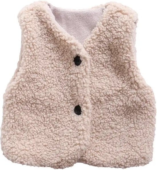 Body warmer Teddy - Beige - Gilet Teddy - Gilet enfant - taille 98/104 - Body warmer enfant - Aspect peau de mouton - Gilet enfant - Tedy Gilet - Vêtements enfant