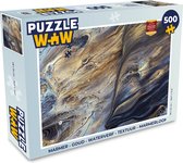 Puzzel Marmer - Goud - Waterverf - Textuur - Marmerlook - Legpuzzel - Puzzel 500 stukjes