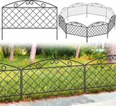 Decoratief tuinhek 44cm (H) x 3m (L), hondenhek dierenbarrière, landschapshek buiten roestvrij metaal zonder graven hekwerkrand voor tuin terras bloembed