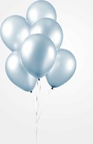 Ballonnen metallic lichtblauw - 30 cm - 50 stuks