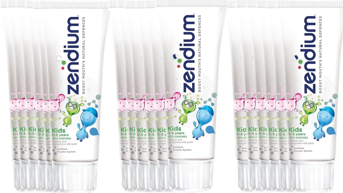 Goedkoopste Zendium Kids Tandpasta - 0-5 jaar - 18 x 75 ml