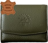 Westpolo - portemonnee dames - geschikt voor 6 pasjes & briefgeld - portefeuille dames - khaki - met luxe cadeaubox - 451