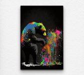 bansky - aluminium schilderij woonkamer - aluminium schilderij - banksy art - aluminium schilderij beer - banksy schilderijen - 50 x 70 cm 3mm