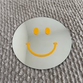 Gele Smiley Spiegel - 38cm - Rond