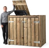 Containerombouw Walter - Kliko Ombouw dubbel - Containerberging - Containers kast - Container berging voor 2 kliko's - Wood Selections