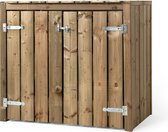 Containerombouw Walter - Kliko Ombouw dubbel - Containerberging - Containers kast - Container berging voor 2 kliko's - Wood Selections