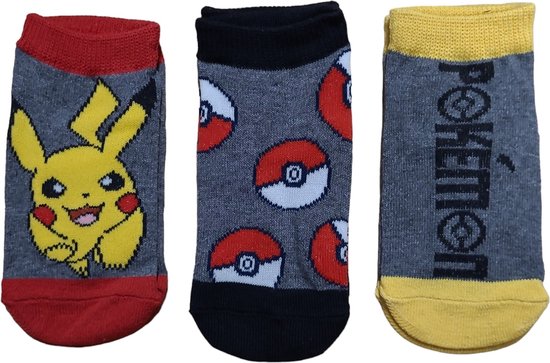 Pokémon - Chaussettes basses Pokémon - 3 paires - taille 27/30