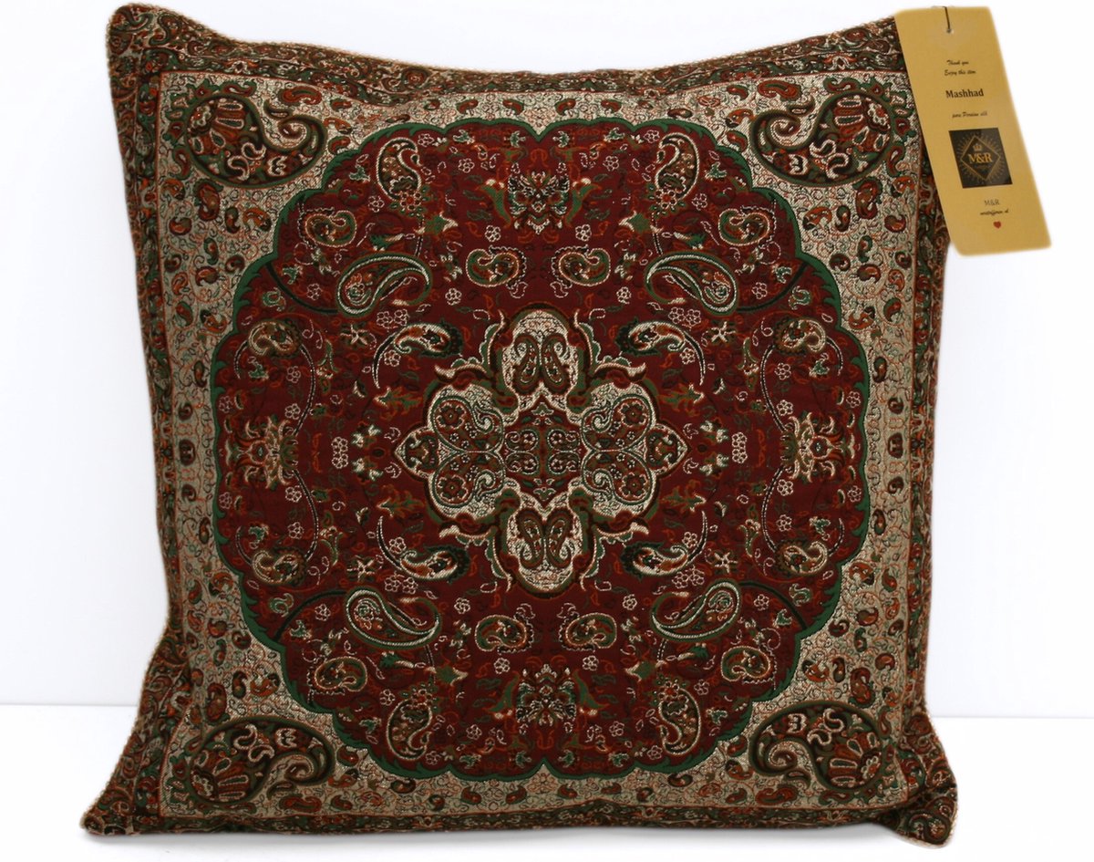 M&R design sierkussen hoes woonkamer 50x50 enkelzijdig Perzisch zijde Mashhad