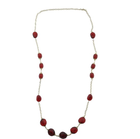 vidaXL Kegelset met ketting 10 m rood en wit