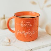 Hello Pumpkin tasse à café en porcelaine XL, grande tasse en céramique (400 ml), grande tasse préférée, tasse jumbo, décoration d'automne, cadeau, XXL, poterie émaillée, tumblr, décoration d'automne, citrouille, Halloween