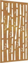vidaXL - Wanddecoratie - tuin - bamboe-ontwerp - 105x55 - cm - cortenstaal