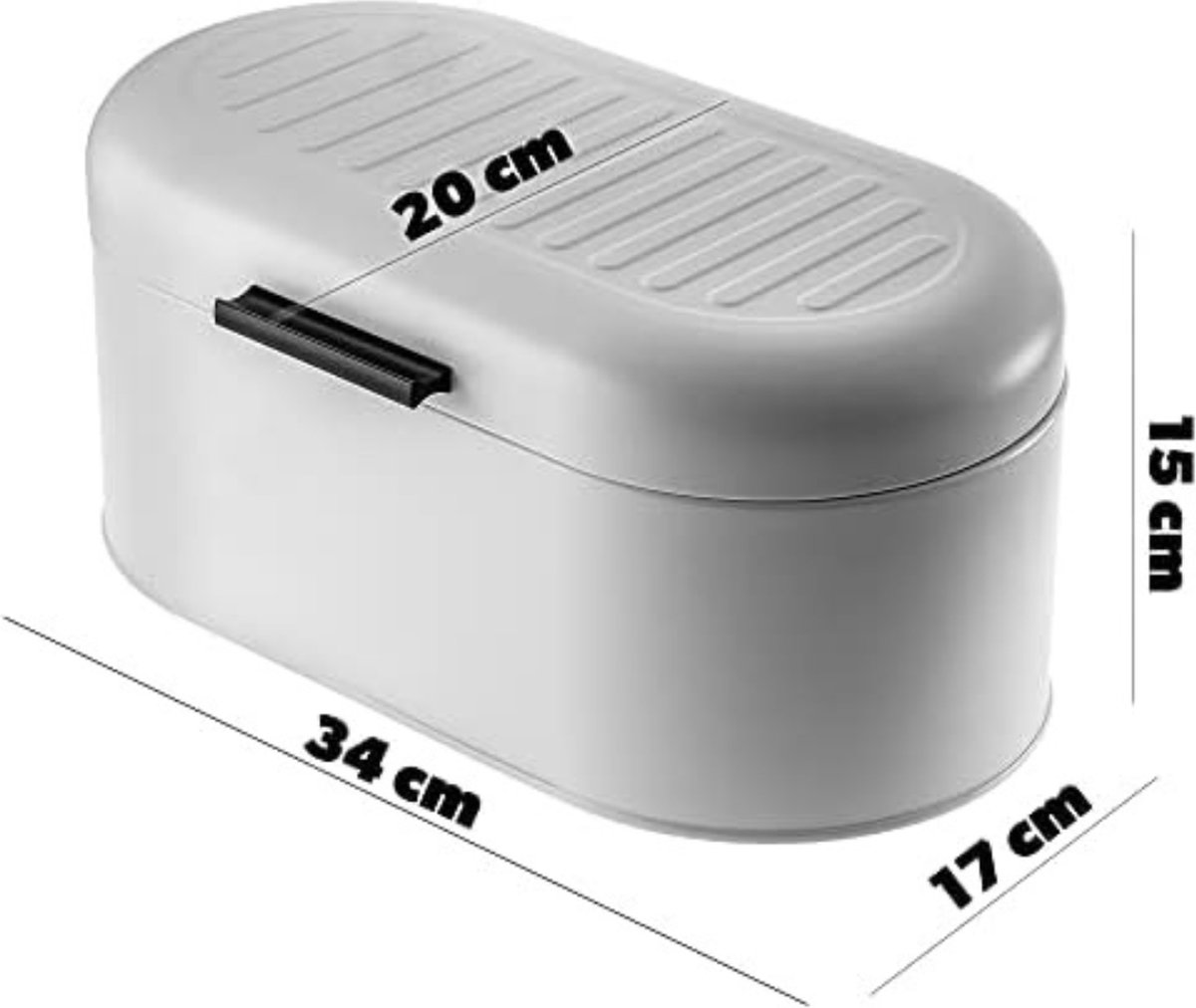 Relaxdays broodtrommel wit - broodbox - doorzichtige deksel - brood