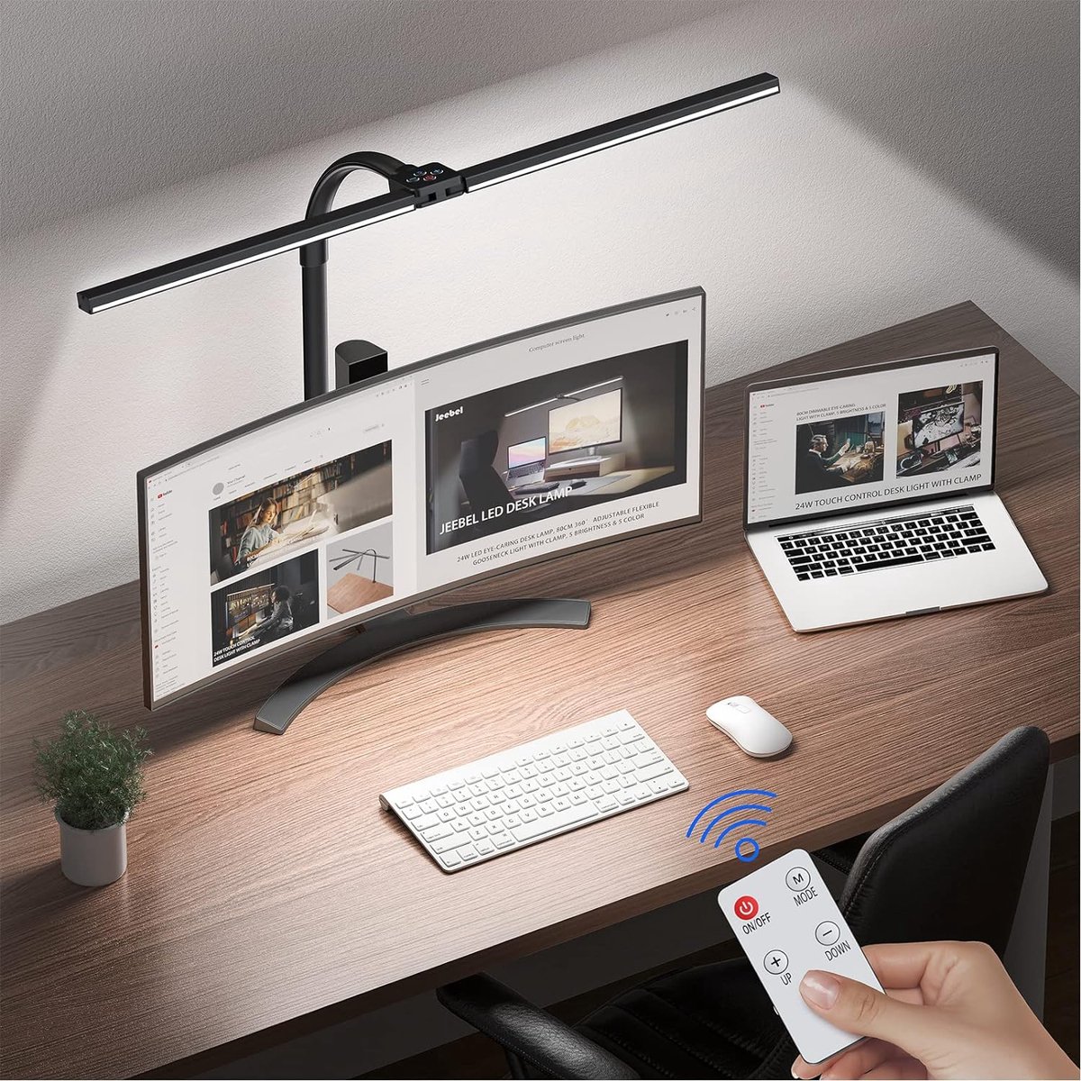 Monitor Lamp - Dimbare Flexibele Monitorlamp - Verstelbaar en Beschermende Ogen - Helderheid Aanpasbaar - USB-aangedreven - Ideaal voor Verlichting bij het Werken of Studeren