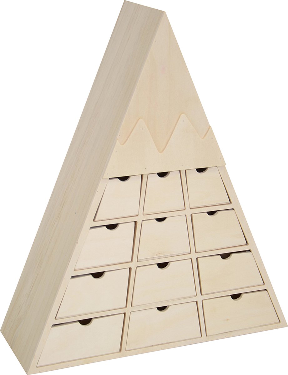 Houten Adventskalender 34x12,5x40,5 cm - Artemio