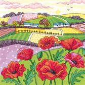 Heritage Crafts Poppy Landscape borduren (pakket) 1475A